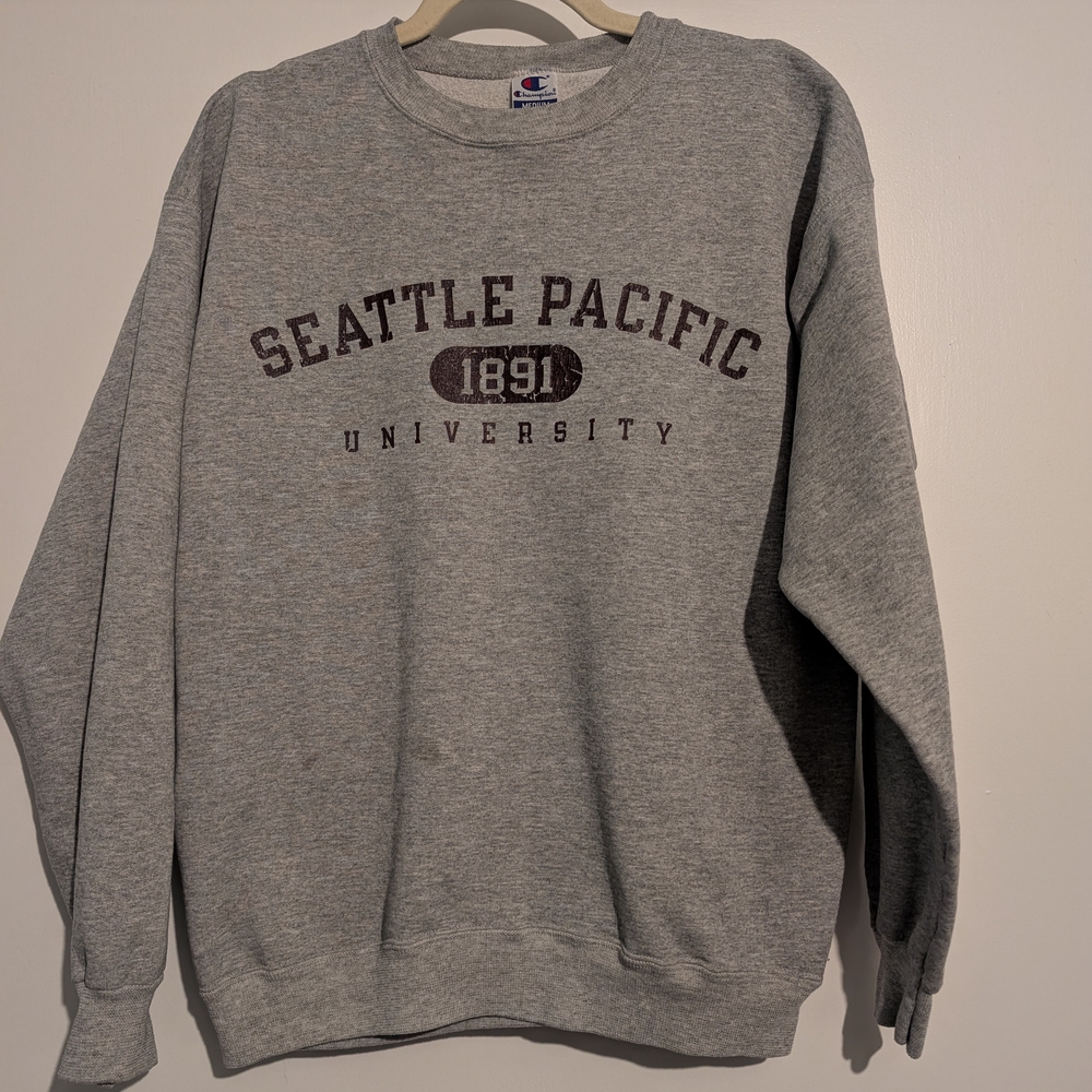 Champion Gray Crewneck Sweater Seattle Pacific